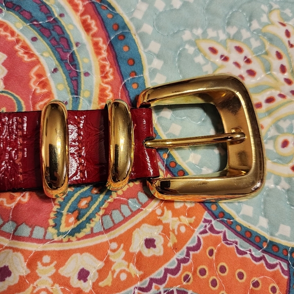 Vintage Worth Red Patent Leather Belt | Size Large main image 14